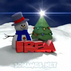 irem in Happy Xmas style - 3D name wallpaper