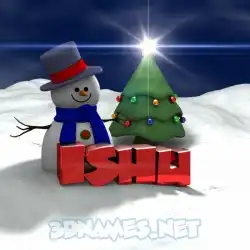 ishu in Happy Xmas style - 3D name wallpaper