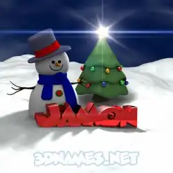 jamon in Happy Xmas style - 3D name wallpaper