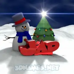 jap in Happy Xmas style - 3D name wallpaper