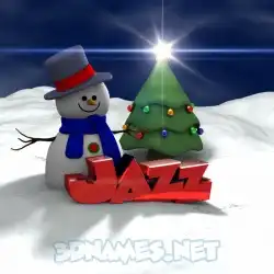jazz in Happy Xmas style - 3D name wallpaper