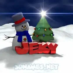 jeky in Happy Xmas style - 3D name wallpaper