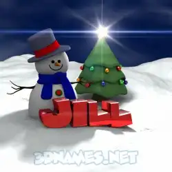 jill in Happy Xmas style - 3D name wallpaper