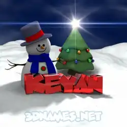 keyan in Happy Xmas style - 3D name wallpaper
