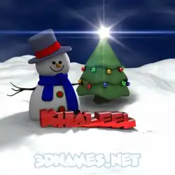 khaleel in Happy Xmas style - 3D name wallpaper