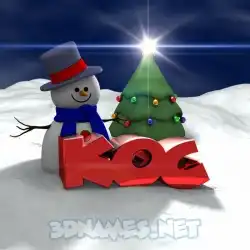 koc in Happy Xmas style - 3D name wallpaper