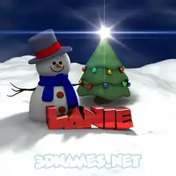 lanie in Happy Xmas style - 3D name wallpaper