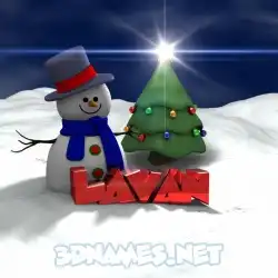 lavan in Happy Xmas style - 3D name wallpaper