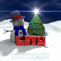 litu in Happy Xmas style - 3D name wallpaper