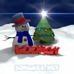 loongy in Happy Xmas style - 3D name wallpaper