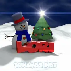 lori in Happy Xmas style - 3D name wallpaper