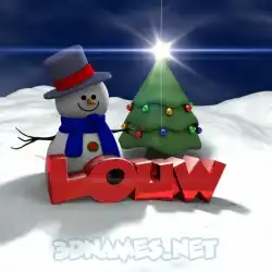 louw in Happy Xmas style - 3D name wallpaper