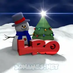 lro in Happy Xmas style - 3D name wallpaper