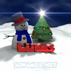 lukas in Happy Xmas style - 3D name wallpaper