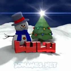 lulu in Happy Xmas style - 3D name wallpaper