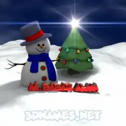 m.babar alam in Happy Xmas style - 3D name wallpaper