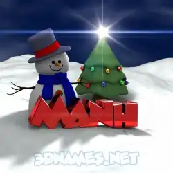 manh in Happy Xmas style - 3D name wallpaper
