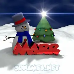 marr in Happy Xmas style - 3D name wallpaper