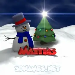 mattias in Happy Xmas style - 3D name wallpaper