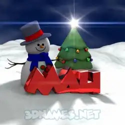 mau in Happy Xmas style - 3D name wallpaper