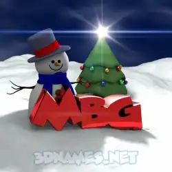 mbg in Happy Xmas style - 3D name wallpaper