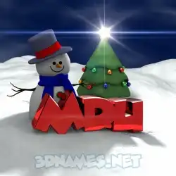mdu in Happy Xmas style - 3D name wallpaper