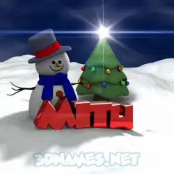 mitu in Happy Xmas style - 3D name wallpaper