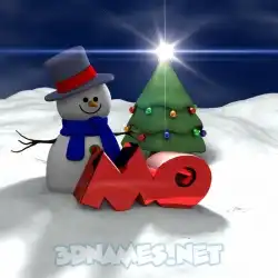 mo in Happy Xmas style - 3D name wallpaper