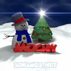 mochy in Happy Xmas style - 3D name wallpaper