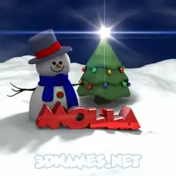molla in Happy Xmas style - 3D name wallpaper