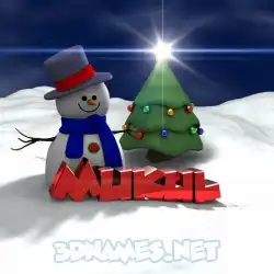 mukul in Happy Xmas style - 3D name wallpaper