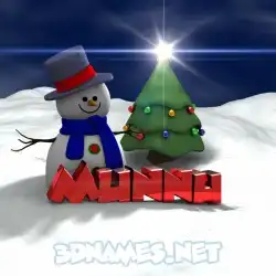munnu in Happy Xmas style - 3D name wallpaper