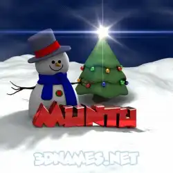 muntu in Happy Xmas style - 3D name wallpaper