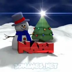 nabi in Happy Xmas style - 3D name wallpaper