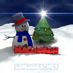 naghmeh in Happy Xmas style - 3D name wallpaper