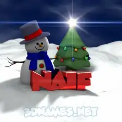 naif in Happy Xmas style - 3D name wallpaper