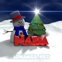 naim in Happy Xmas style - 3D name wallpaper