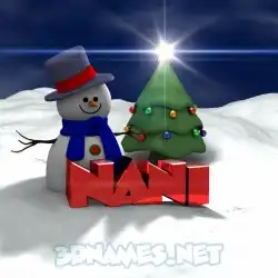 nani in Happy Xmas style - 3D name wallpaper