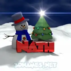 nath in Happy Xmas style - 3D name wallpaper