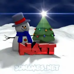 natt in Happy Xmas style - 3D name wallpaper