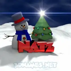natz in Happy Xmas style - 3D name wallpaper