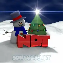 ndt in Happy Xmas style - 3D name wallpaper