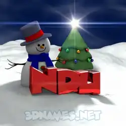 ndu in Happy Xmas style - 3D name wallpaper