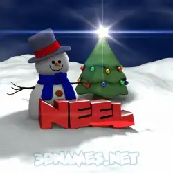neel in Happy Xmas style - 3D name wallpaper