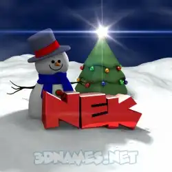 nek in Happy Xmas style - 3D name wallpaper