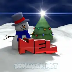 nel in Happy Xmas style - 3D name wallpaper
