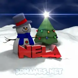 nela in Happy Xmas style - 3D name wallpaper