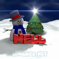 nell in Happy Xmas style - 3D name wallpaper