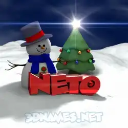 neto in Happy Xmas style - 3D name wallpaper