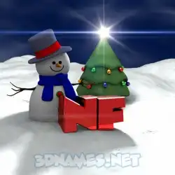nf in Happy Xmas style - 3D name wallpaper